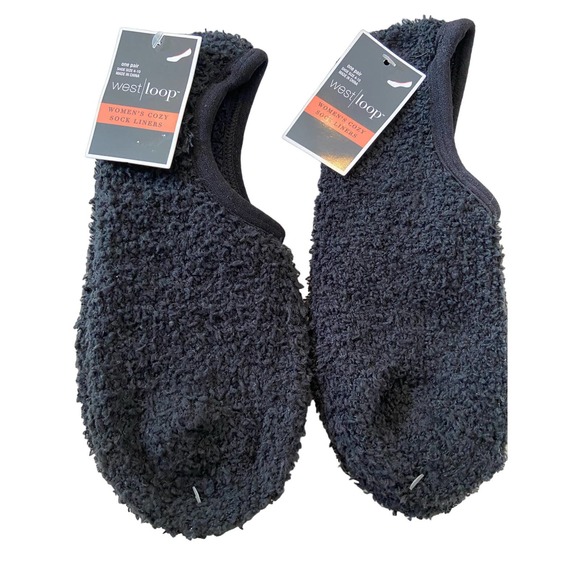 West Loop Cozy Fuzzy Liner Socks 2 PAIR SZ shoe 4-10 - Picture 2 of 4